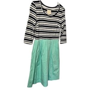 ModCloth Striped Dress Teal Black White Small U